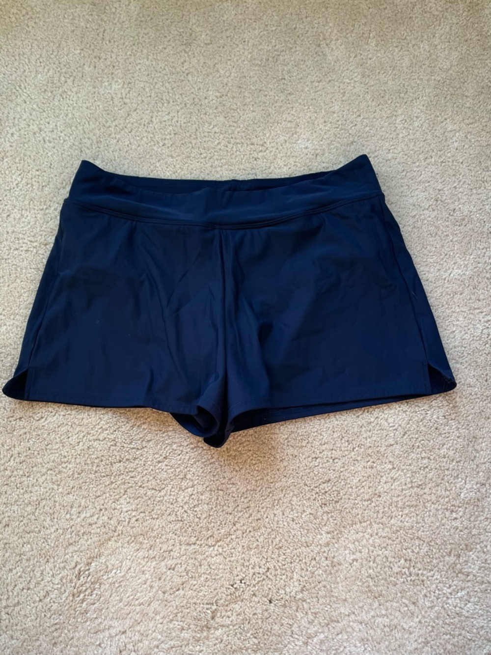 Unbranded Women’s Navy Blue Swim Shorts w/ Brief Lining - Size 14 - Stretch